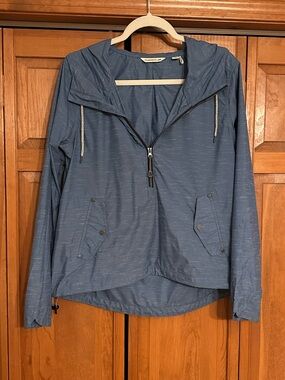 Toad&Co Blue Hooded Half-Zip Anorak Jacket